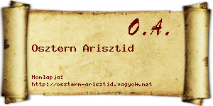 Osztern Arisztid névjegykártya